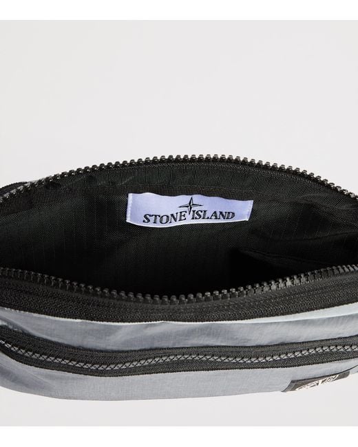 Stone Island Black Coated-Nylon Logo Belt Bag for men