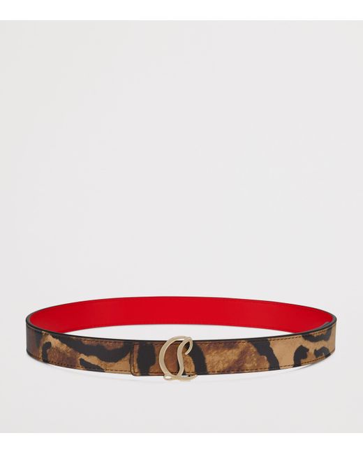 Christian Louboutin Brown Loubi54 Leather Reversible Belt