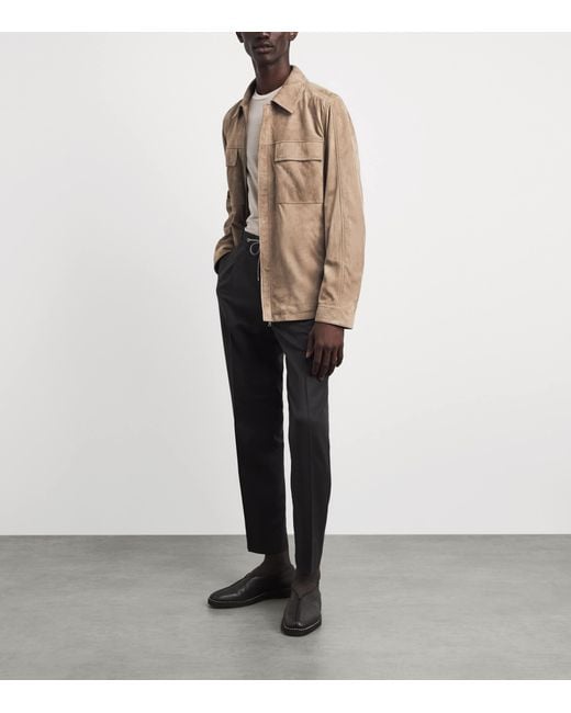 Paul & Shark Brown Aqualeather Suede Jacket for men