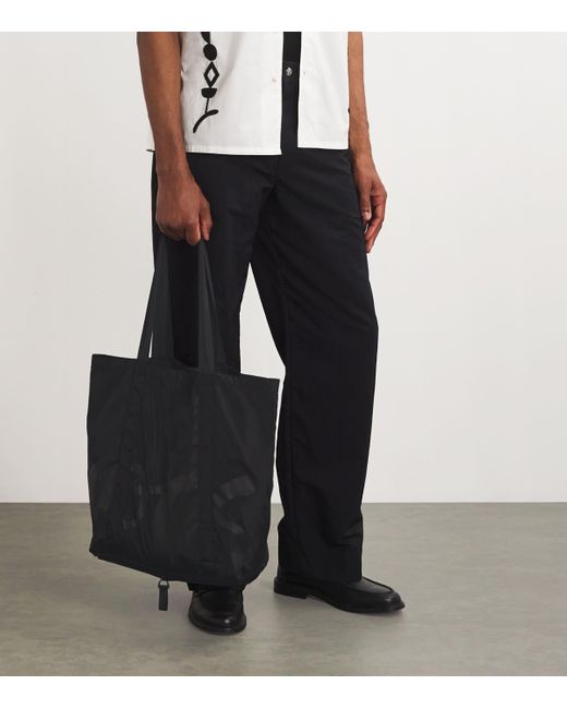 Harrods Black Logo Pocket Shopper Bag