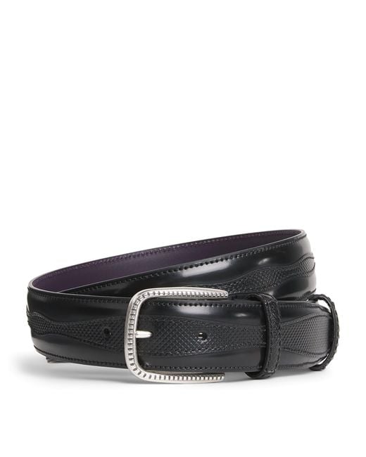 Elliot Rhodes Black Leather Jolson Belt for men