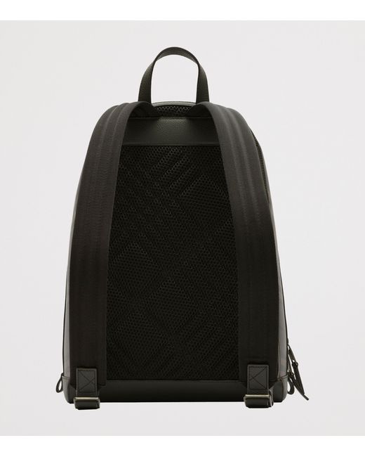 Burberry Black Canvas City Check Backpack for men