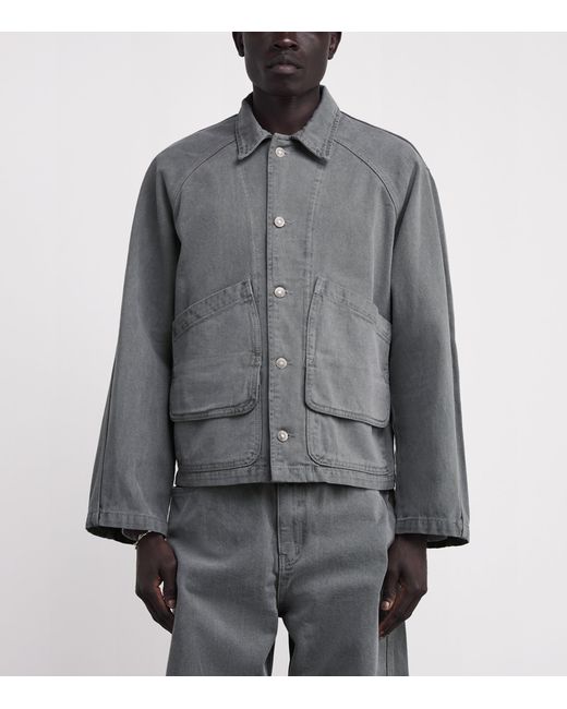 LE17SEPTEMBRE Gray Garment-Dyed Denim Jacket for men