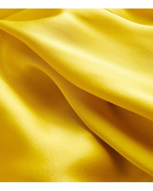 Stella McCartney Yellow Exclusive Satin Scarf-detail Gown