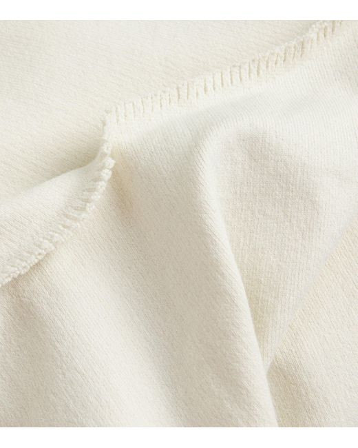 Issey Miyake White Cotton-Blend Campagne Top