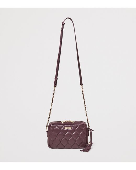 Aspinal Purple Leather Alice Cross-Body Bag
