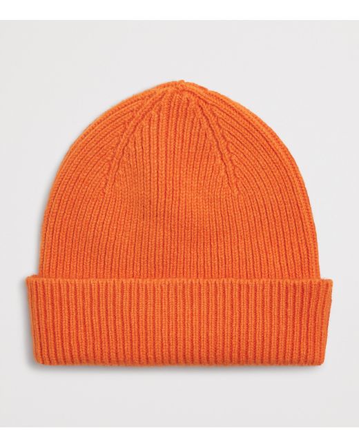 Le Bonnet Orange Lambswool-Caregora Classic Beanie for men