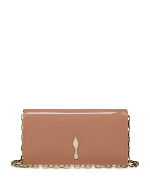 Christian Louboutin Brown Bettina Patent Leather Clutch Bag