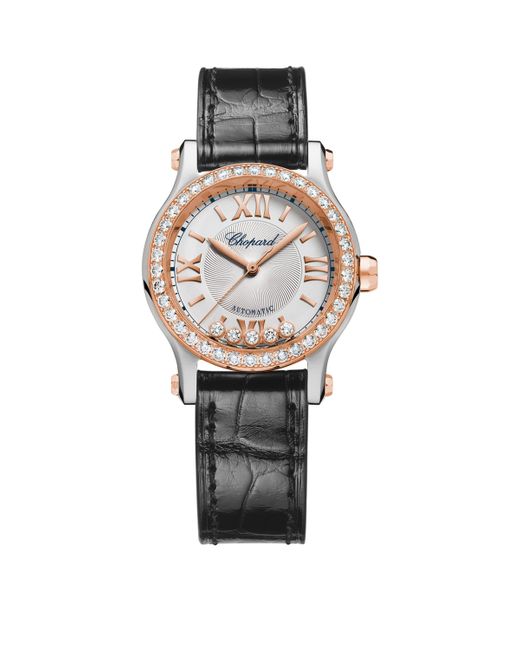 Chopard Metallic Steel And Diamond Happy Sport Watch