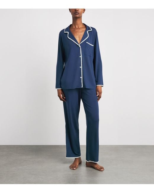 Eberjey Blue Long-Sleeve Frida Pyjama Set