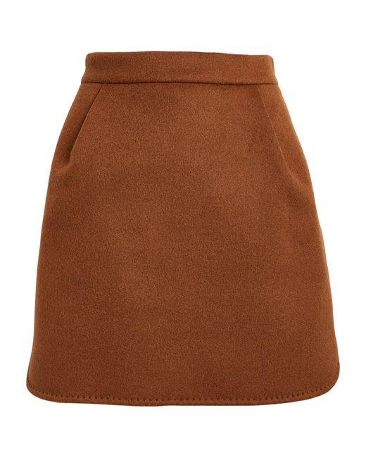 Max Mara Camel Hair Mini Skirt in Brown Lyst