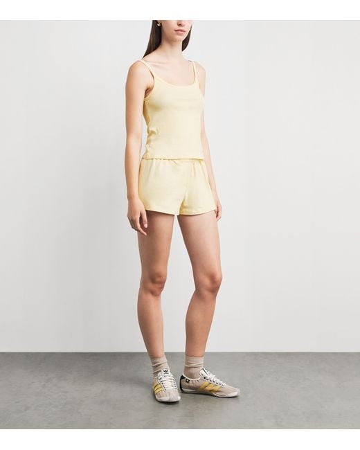 Sporty & Rich Natural Cotton Signature Stripe Shorts