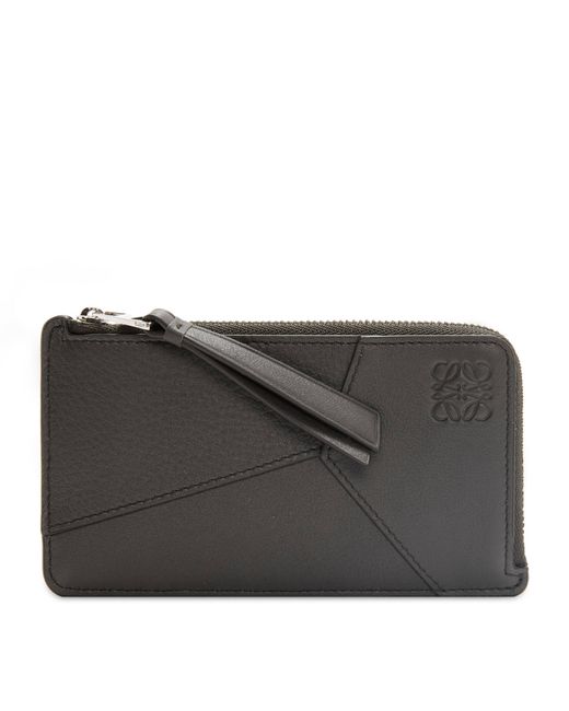 Loewe Black Leather Puzzle Card Holder for men