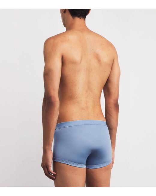 Zimmerli of Switzerland Blue Stretch-Cotton Boxer Briefs for men