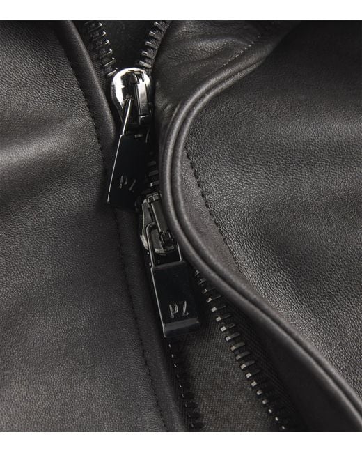 Pal Zileri Black Lambskin Bomber Jacket for men