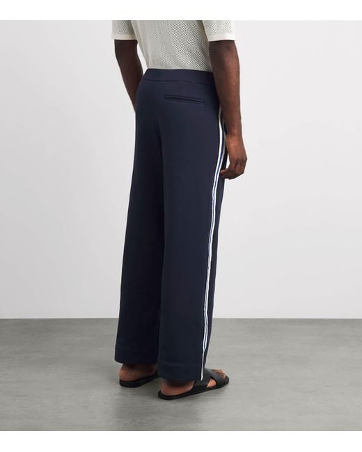 Commas Blue Crochet Stripe Sweatpants for men