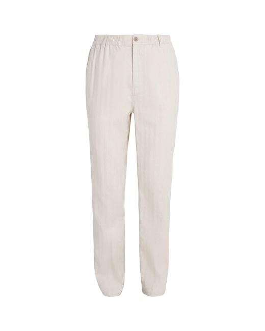 PAIGE White Stretch-Cotton-Linen Eberton Trousers for men