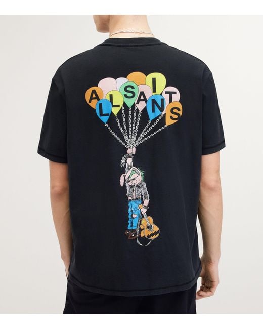 AllSaints Black Organic Cotton Lofty T-shirt for men