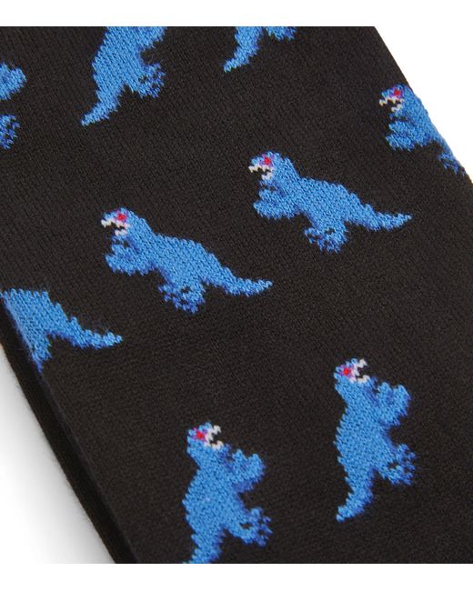 Paul Smith Blue Dinosaur-pattern Socks for men