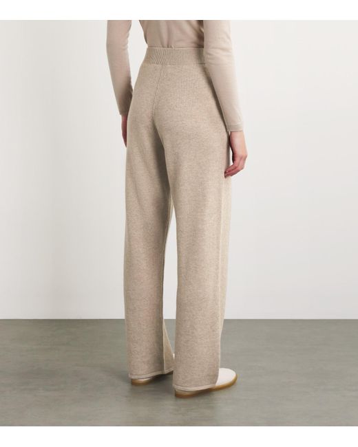 Harrods Natural Cashmere Wide-Leg Sweatpants
