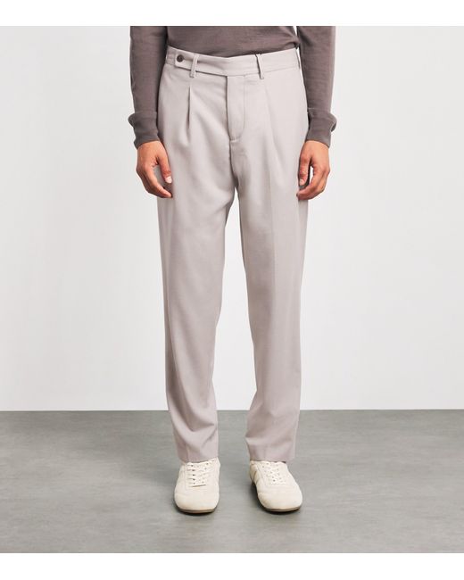 Colombo Gray Kid Cashmere Straight Trousers for men