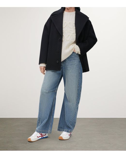 Loewe Black Wool Single-Breasted Coat