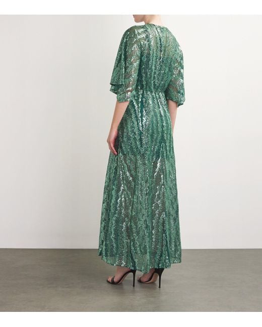 maje sequin maxi dress Sequin maxi dress Green for Women
