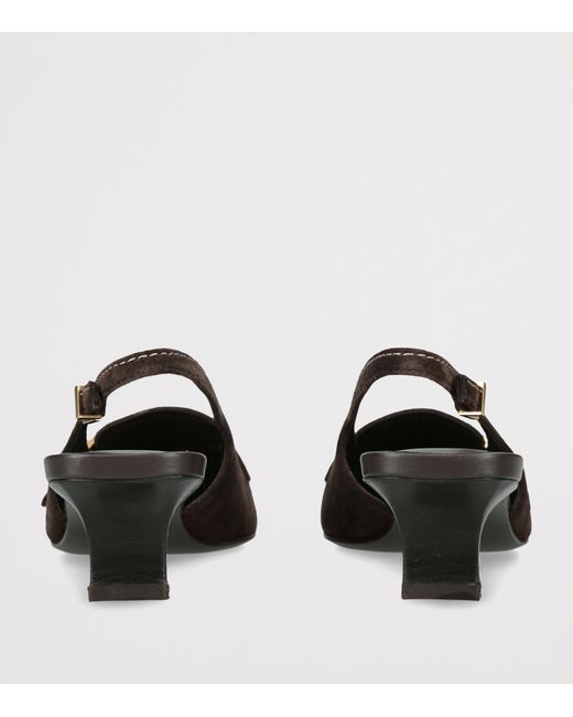 Tod's Brown Suede Penny Strap Slingback Pumps 40