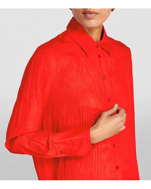 Joseph Red Silk Habotai Bercy Shirt