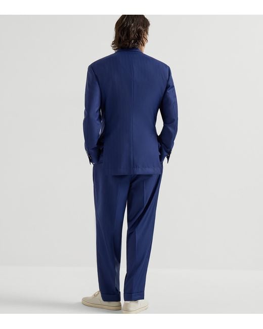 Brunello Cucinelli Blue Virgin Wool 2-Piece Suit for men