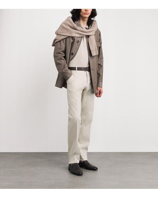 Brioni Natural Wool Tailored Trousers for men