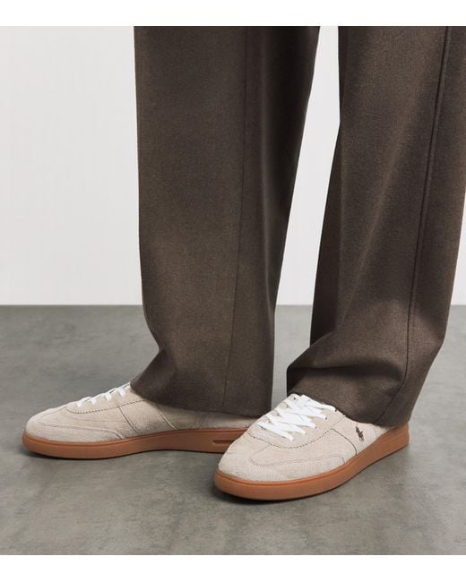 Polo Ralph Lauren White Suede Bedford Sneakers for men