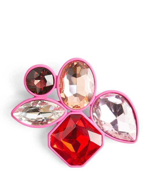 Weekend by Maxmara Pink Crystal-embellished Brooch