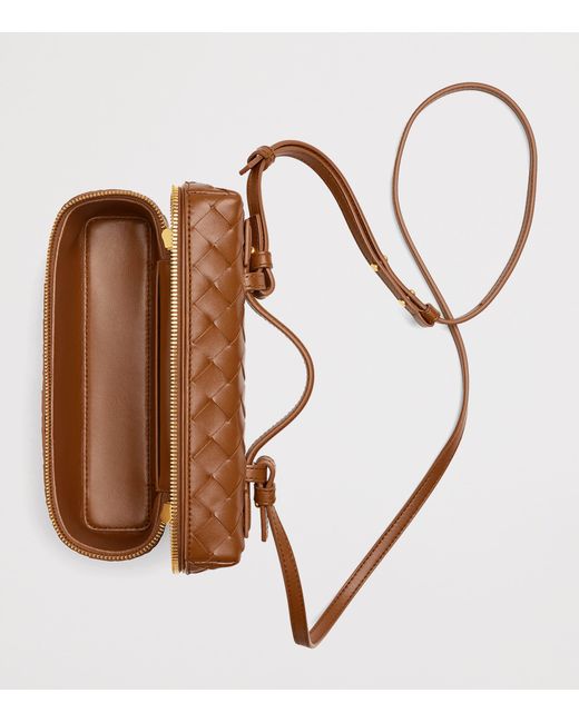 Bottega Veneta Brown Leather Bang Bang Vanity Case Bag