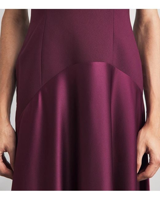 Solace London Purple One-Shoulder Satin Gabriela Gown