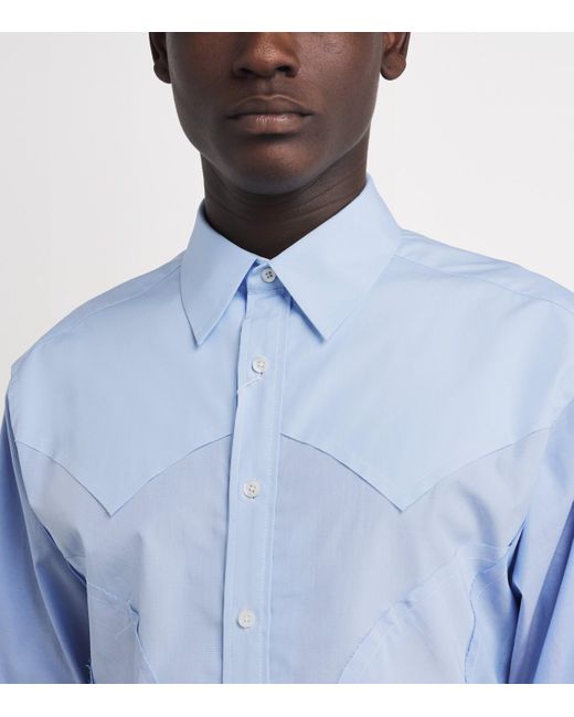 Maison Margiela Blue Cotton Panel Shirt for men