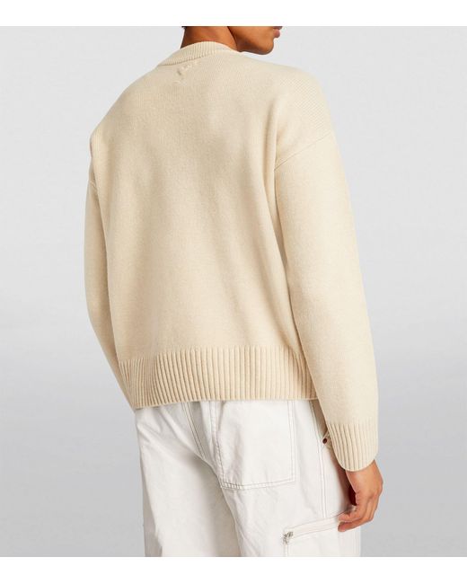 AMI Natural Wool-cashmere Sweater for men