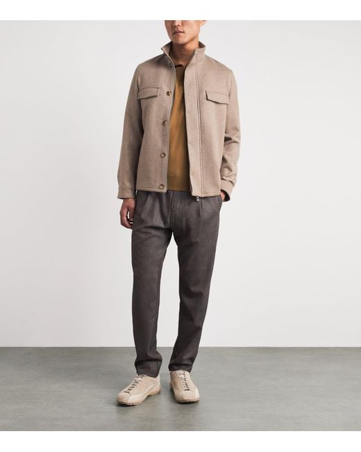 Sease Brown Virgin Wool Polo Shirt for men