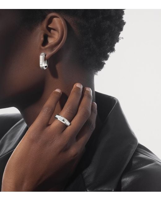 Messika White Moderniste And Diamond Medium Pavé Ring