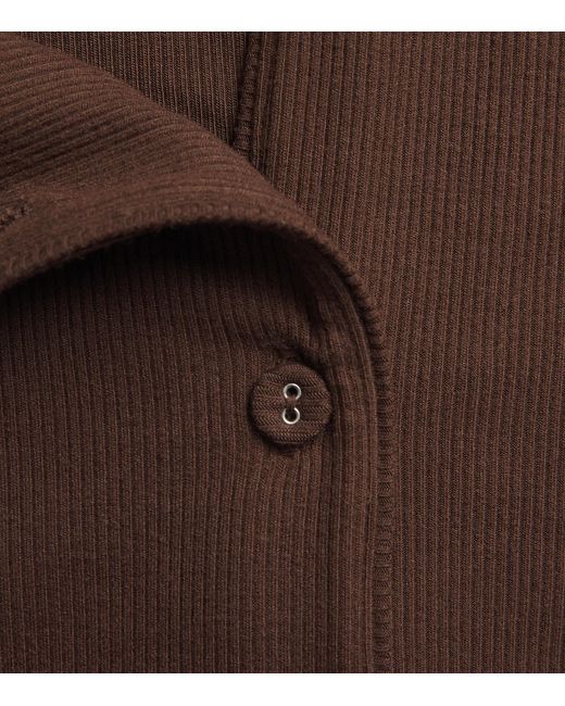 Skims Brown Soft Lounge Ribbed Pyjama Set