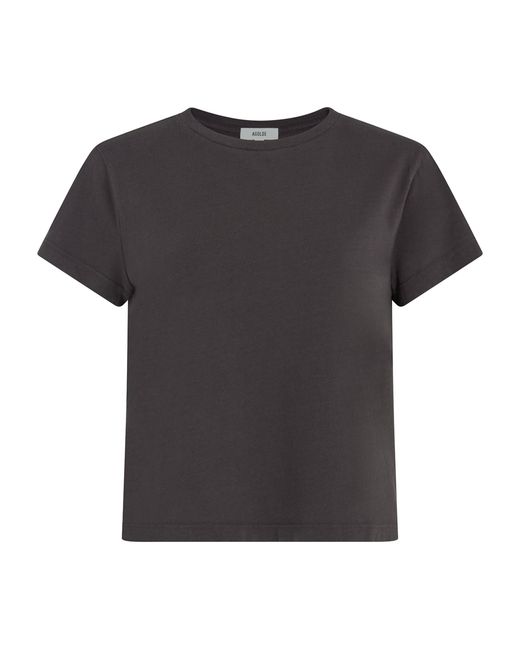 Agolde Black Organic Cotton Adine Shrunken T-Shirt
