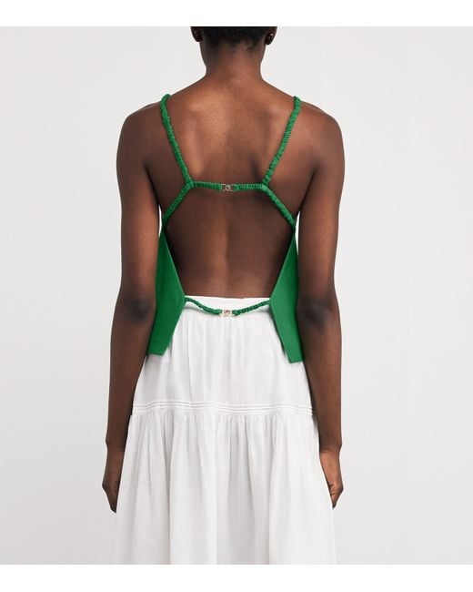 Maje Green Backless Sleeveless Top