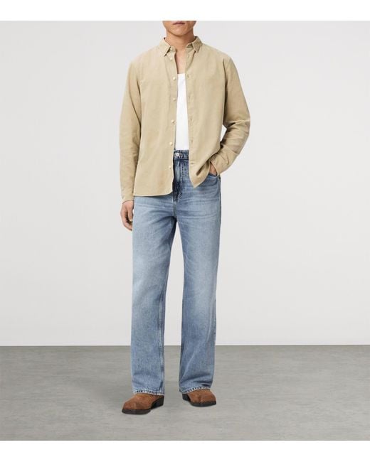 AllSaints Natural Cotton Corduroy Birchwood Shirt for men