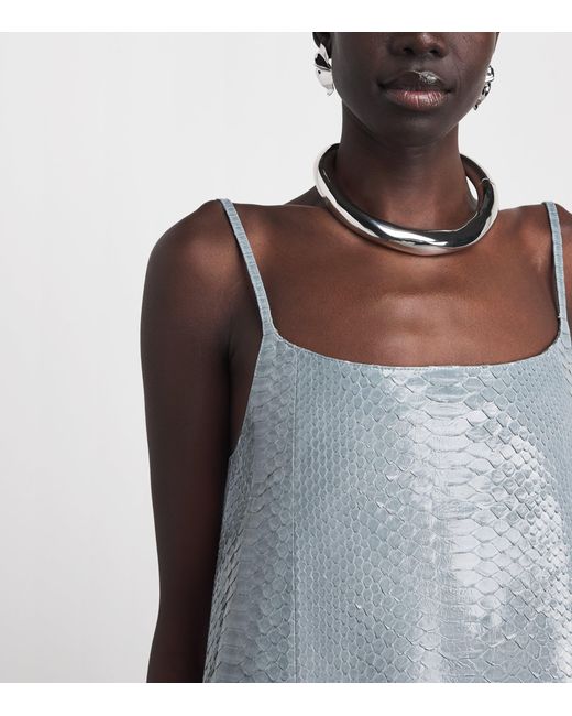 Alaïa Gray Snakeskin Mini Dress