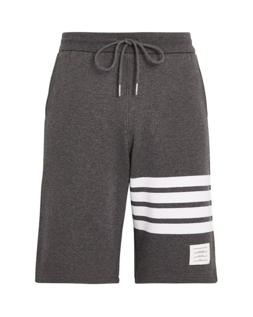 Thom Browne Gray Four-Stripe Shorts for men