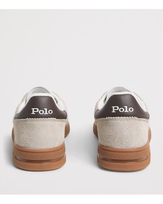 Polo Ralph Lauren White Suede Bedford Sneakers for men