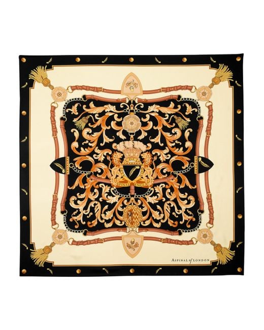 Aspinal Metallic Silk Signature Scarf