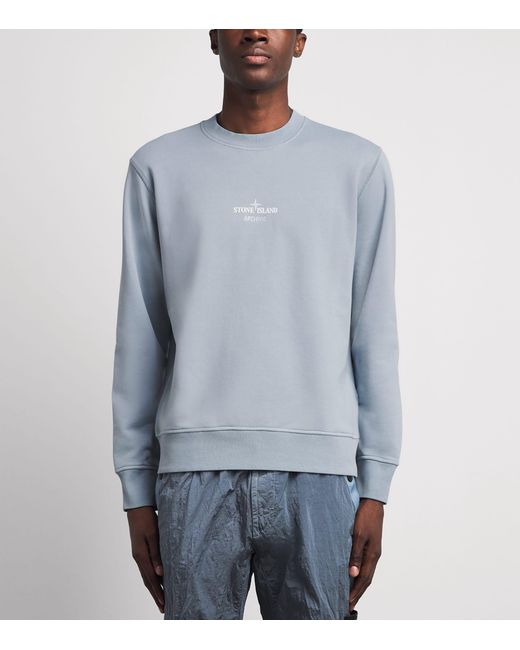 Stone Island Blue Archivio Logo Sweatshirt for men
