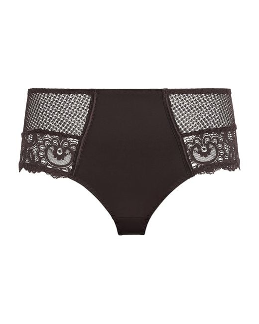 Maison Lejaby Gray Cotton Lace-Detail Gaby Briefs