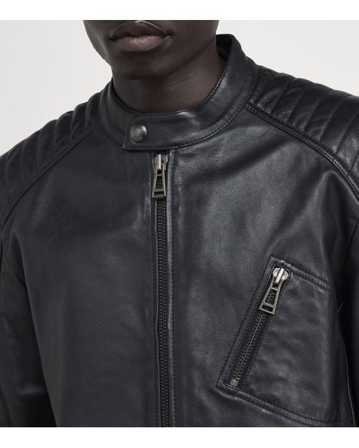 Belstaff Gray Cheviot Sheepskin V Racer Jacket for men